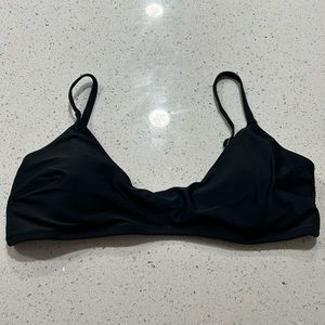 Aerie swoop neck swim top in black NWOT